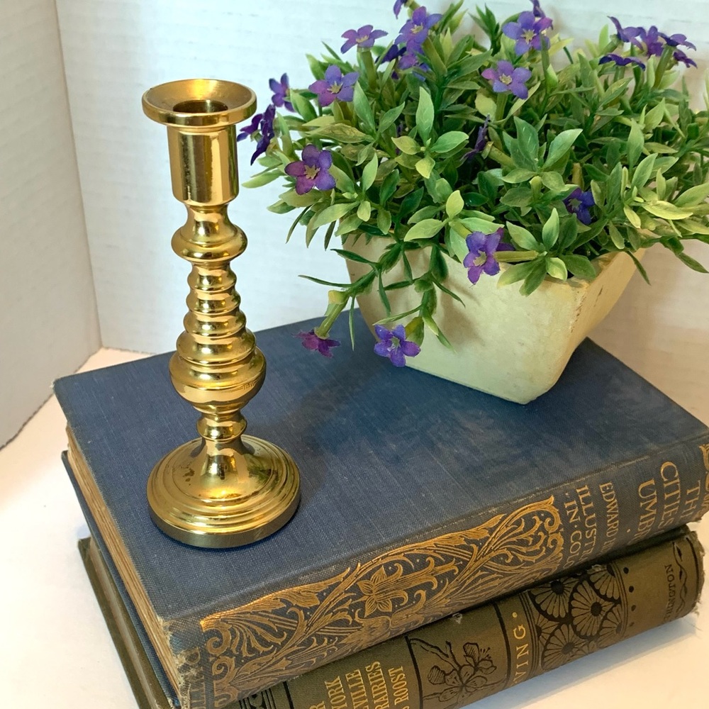 Small Baldwin Brass Beehive candlestick 5” Taper Holder